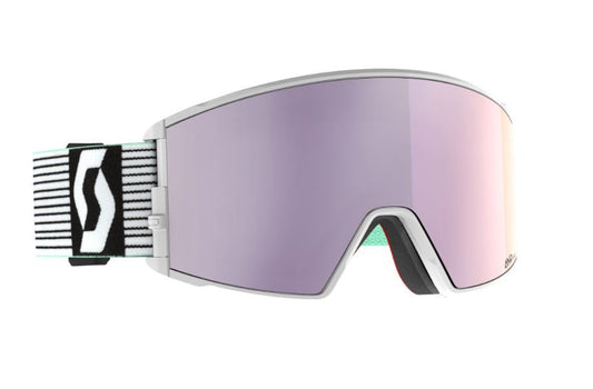 Scott React Goggle WHT/Mint - Amp Lavander Chrome + Extra Lens - Snowride Sports