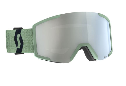 Scott Shield Goggle Soft Green/Black - Amp White Chrome - Snowride Sports