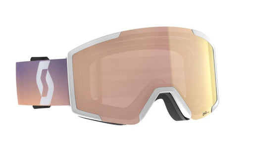 Scott Shield Goggle White/Soft Pink - Amp Rose Chrome - Snowride Sports