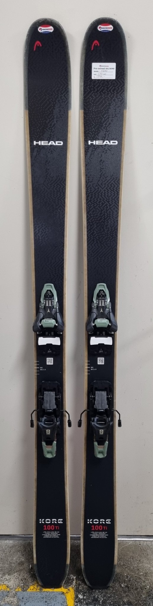 Pre - owned: Head Kore 100Ti (170cm)/Atomic Shift2 13 MN Hybrid Binding - Snowride Sports