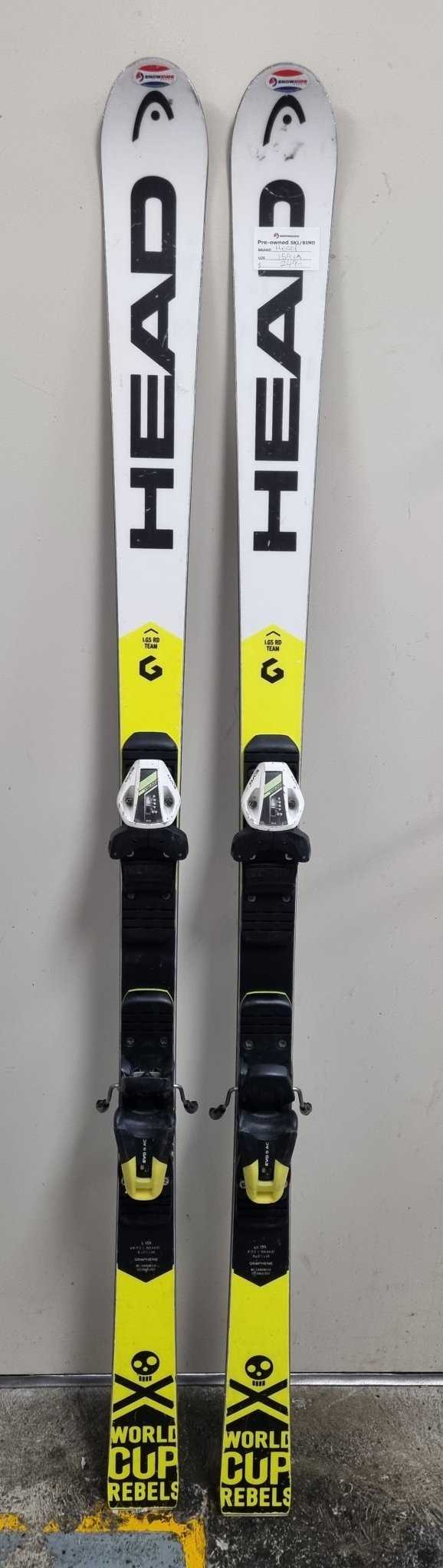 Pre - owned: Head World Cup Rebels I.GS RD Team (159cm)/Head Evo 9 Binding - Snowride Sports