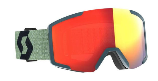 Scott Shield Goggle - Soft Green + Black / Enhancer Red Chrome - Snowride Sports