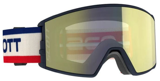 Scott React Goggle Beige + Blue / Enhancer Yellow / AMP Pro Green - Snowride Sports