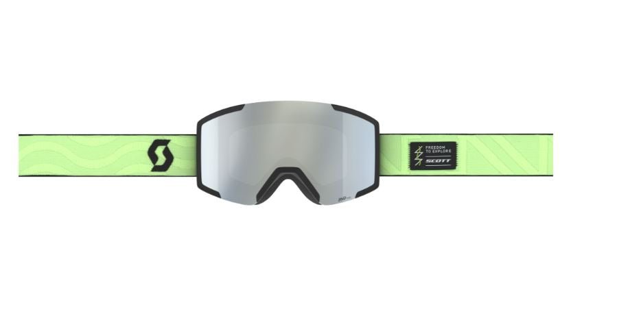 Scott Shield Glow Green - AMP White Chrome +extra lens - Snowride Sports